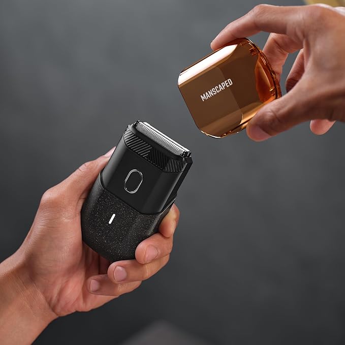 MANSCAPED® The Handyman™ Compact Face Shaver – Portable Men’s Travel Facial Hair Groomer, USB-C Rechargeable Razor, Electric Foil Face Shaver, Dual-Action SkinSafe® Foil Blades, Rocketman Edition