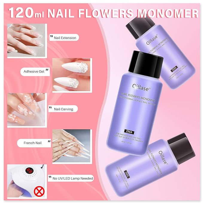 Acrylic Nail Kit for Beginners, Professional Nail Acrylic Powder Set with Acrylic Nail Brush Set, Large Capacity 10 Color Acrylic Powder Set Nail Extension Form (acrylic nail kit)