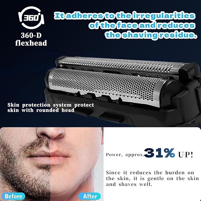 Replacement Film and Blade for Shaver Replacement Heads ES9087 ES9068 ES8101 Electric Shaver Head Cutter Blade Set Accessories Compatible with ES-CST2Q, ES-CST2S, ES-CST2R, ES-CST2T