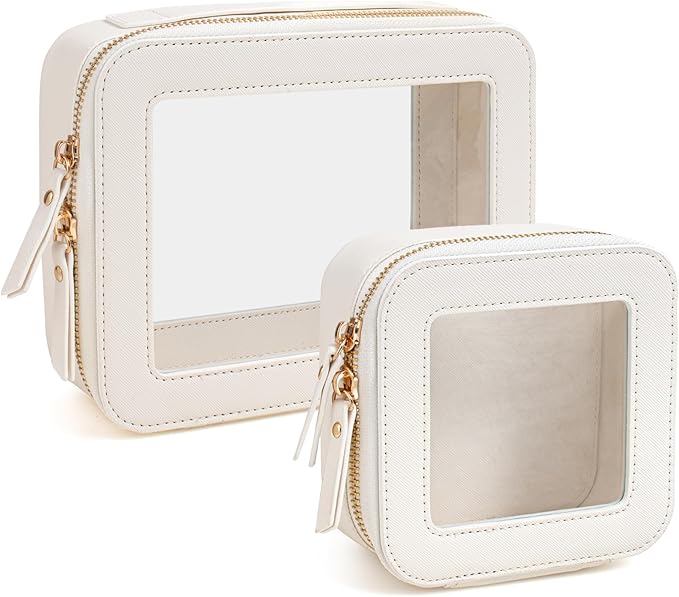 Clear Makeup Bag, Small Makeup Bag TSA Approved Toiletry Bag Cosmetic Travel Bag Cute Makeup Bag Organizer Makeup Case Pouch Car Essentials for Women Men