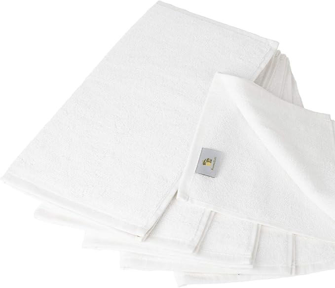 RosenSoft Oversized Wash Clothes-16x14 in Extra Large Wash Cloths for Body and Face, Hand Gym Spa- Fingertip Towels for Bathroom, Bath Towel Set (White, 6)