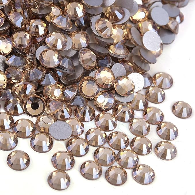 Blinginbox Flatback Rhinestones Bulk,14400pcs Crystal Round Loose Gemstones Glass Rhinestones for Crafts Makeup Nail Art Clothes Shoes DIY Decorations(SS20,4.6-4.8mm,Golden Champagne)