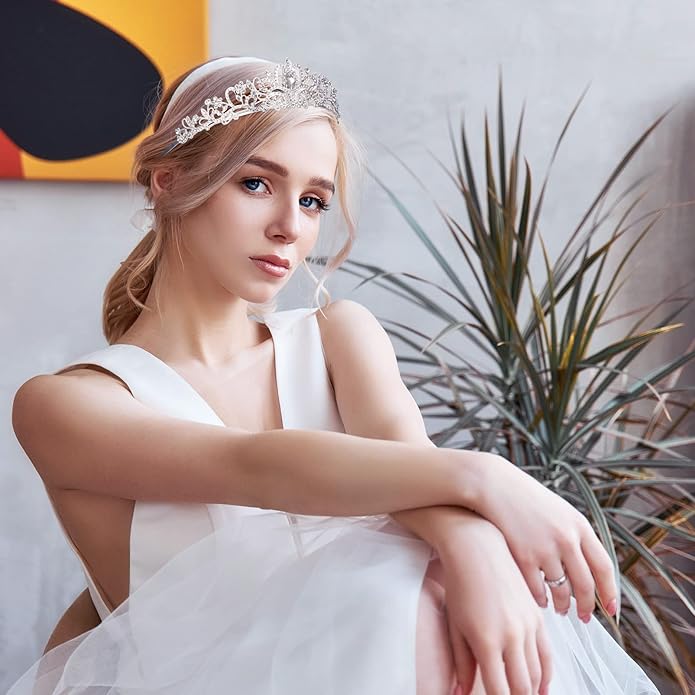 BBTO 10 Pcs Crystal Tiara and Crowns for Women Girls Princess Rhinestone Crown Queen Headband with Combs Bride Tiara for Birthday Party Wedding Prom Hair Accessories