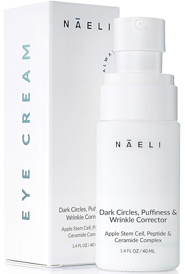 NAELI Eye Cream for Dark Circles, Puffiness & Wrinkles with Anti Aging Apple Stem Cell & Peptide Complex - Reduces Fine Lines, Diminishes Bags & Restores Under Eye, 1.4 oz