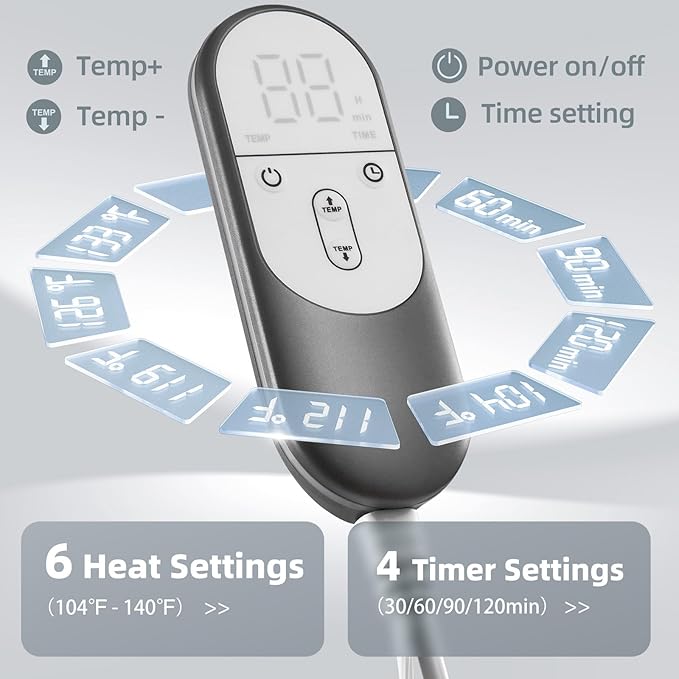 Heating Pad for Pain Relief – 12"x24" Moist/Dry Heat for Back, Neck, Shoulder, and Cramps, Auto-Off, Machine Washable, Ideal Gift for Christmas, Mother's Day, Women, Men, Mom, Dad, Daughter