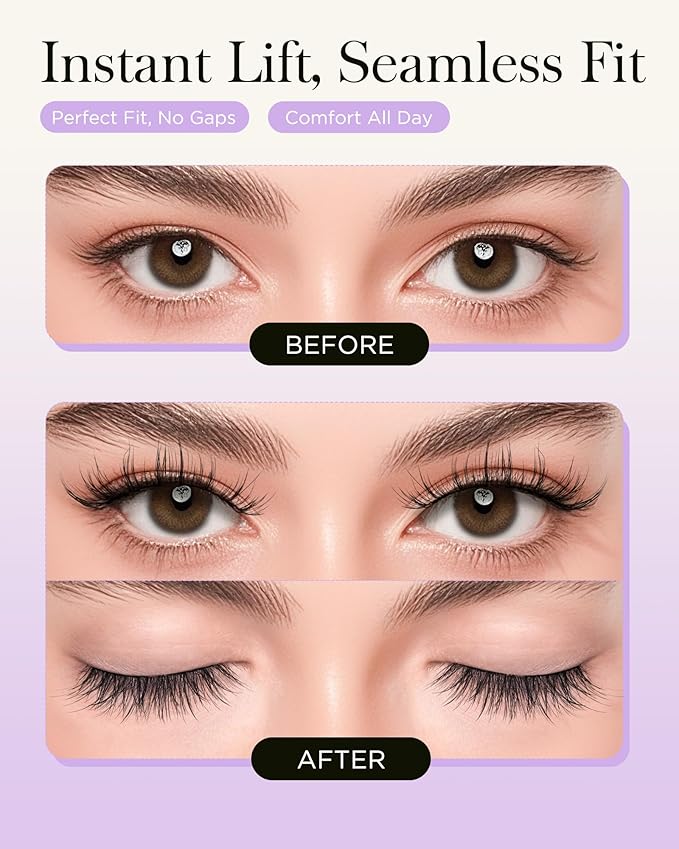 BEYELIAN Soft Magnetic Eyelashes, Reusable Magnetic Lashes with Applicator Natural Look No Glue Needed Comfortable & Secure Fit for All-Day Wear (1 Pair,SME01)