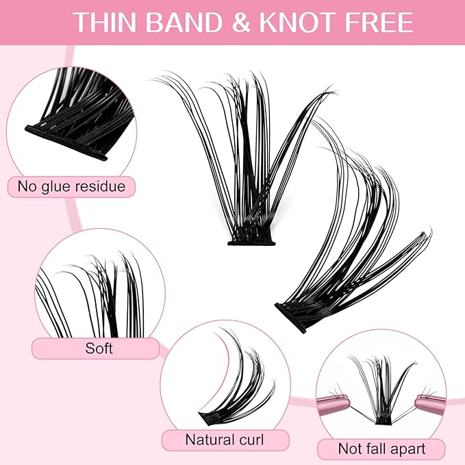 280 Pcs Individual Lashes, Lash Clusters 12-14-16-18 Mixed Cluster Lashes that Look Like Eyelash Extensions 30D+40D Mixed DIY Lash Extension Self Application At Home (30D+40D-D-12-18mix)