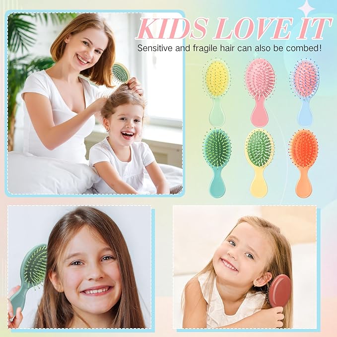 36 Packs Mini Detangling Hairbrush Squirt Detangler combs Toddler Soft Bristle Travel Hairbrush Women Girl