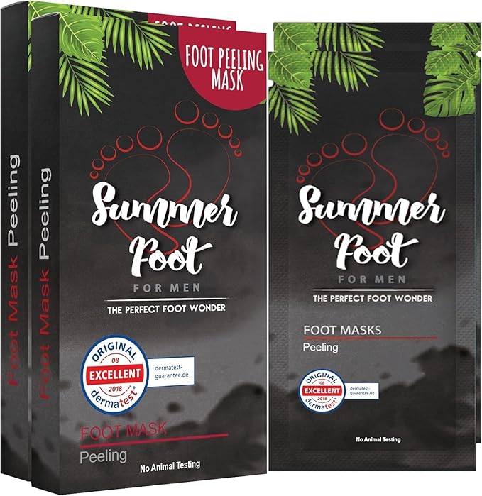 Premium Foot Mask for Men Double Pack | Exfoliating Foot Peel & Callus Remover for Feet - Repair rough heels with one-time treatment Baby Soft Feet
