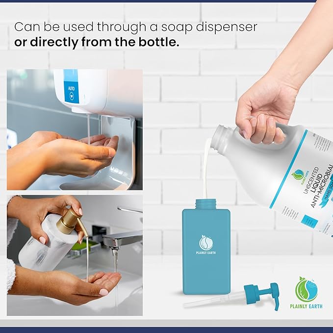 AntiMicrobial Hand Soap - Antibacterial Hand Soap Moisturizing - Liquid Hand Soap Refill Antibacterial Gallon - Moisturizing Hand Soap Antibacterial - Gentle Hand Soap - Unscented, 64 oz