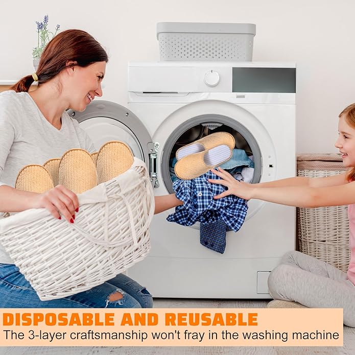 Panitay 20 Pairs Reusable Spa Slippers for Guests Washable House Slippers with Triple Layer Coral Fleece for Home Indoor Hotel Travel, Closed Toe