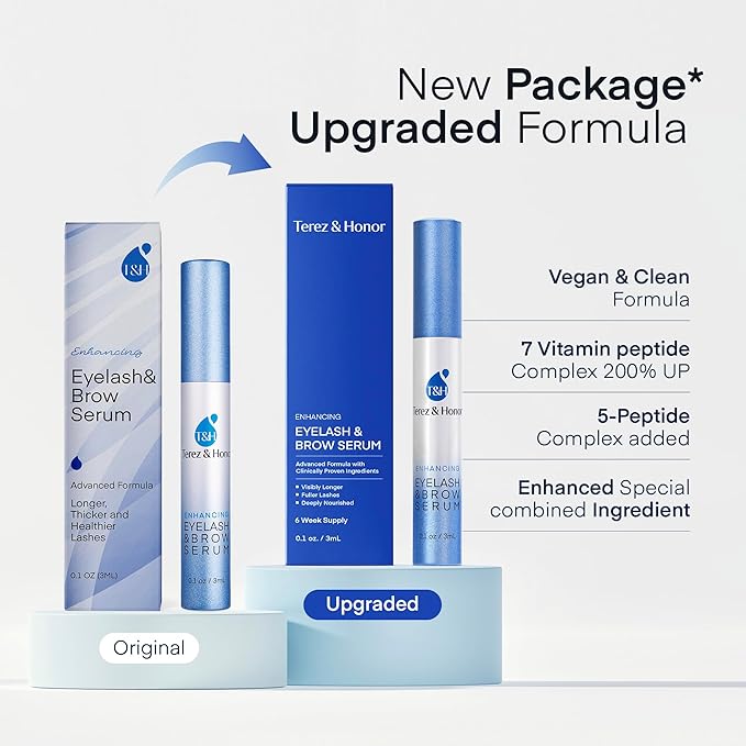 Advanced Eyelash Serum for Thicker, Longer Eyelashes and Eyebrows - Grow Luscious Lashes with Brow Enhancer (3mL)