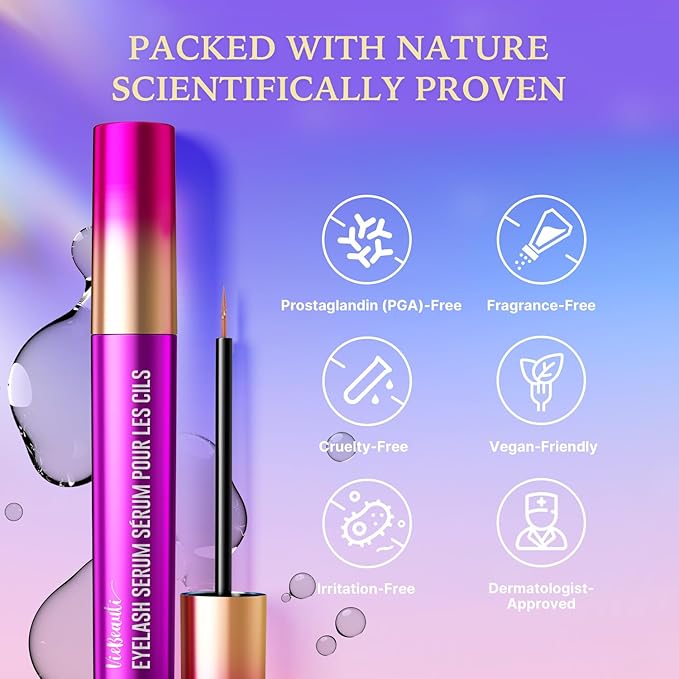 VieBeauti Premium Eyelash Growth Serum: Lash Enhancing Serum with Advanced Formula to Boost Longer Fuller and Thicker Looking Lashes - Vegan & Cruelty-Free for Sensitive Eyes 3mL 3-Month Supply