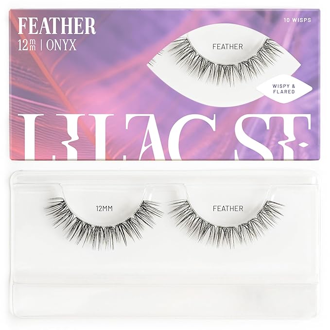 Lilac St - Feather Natural Faux Eyelash Clusters (12mm) - Dynamic & Fluttery Volume - DIY Lash Extension Wisps - Lightweight & Lifelike - Lasts 10 Days - Women Founded, Cruelty Free, Vegan - 10 Lashes
