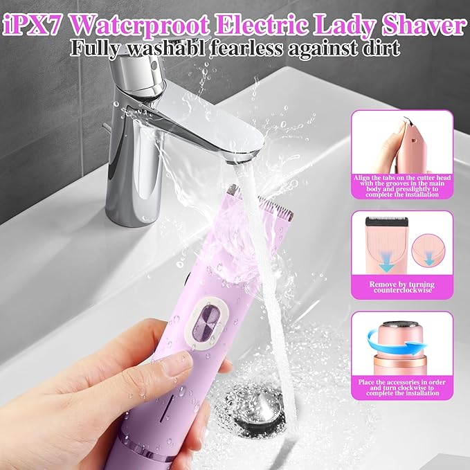 2025 New Bikini Shaver, Womens Shaver, Glowshave 2-in-1 Women's Body Shaver, Glow Shave Womens Body Shaver(Purple)