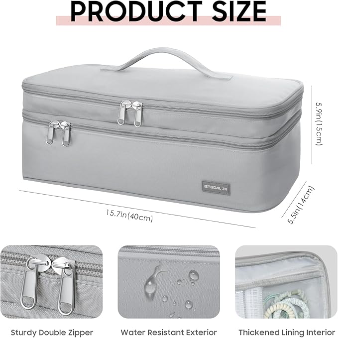 Travel Carrying Case for Shark Flex Style, Double Layer Storage Case for Shark SpeedStyle Hair Dryer Attachments, Revlon One-Step Hair Dryer/Hot Tools/Volumizer/Styler (Bag Only) Grey