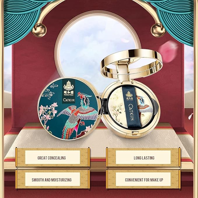 CATKIN 2Pcs Makeup Set Includes BB Cream Air Cushion Foundation C01 and Eyeshadow Palette C08