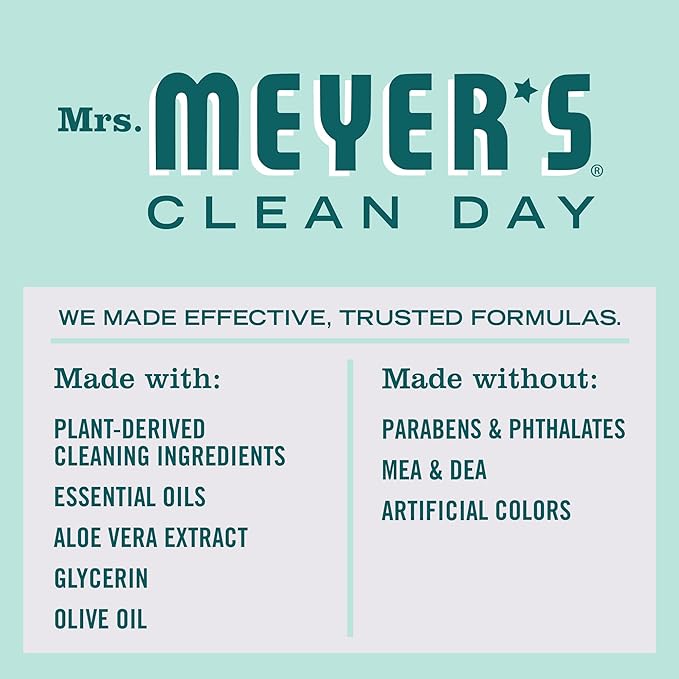 MRS. MEYER'S CLEAN DAY Hand Soap, Made with Essential Oils, Biodegradable Formula, Limited Edition Mint, 12.5 fl. oz