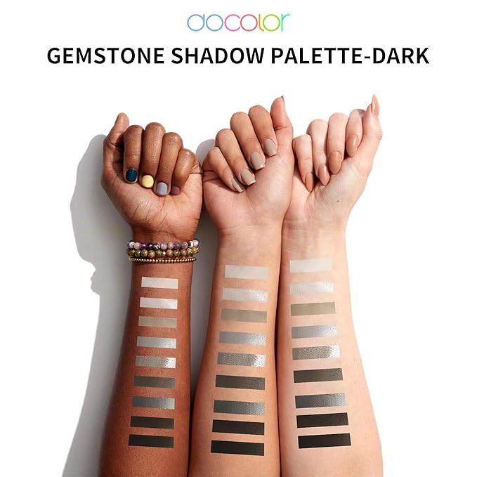 docolor Eyeshadow Palette 9 Colors Black Eyeshadow Gemstone Shadow Palette Highly Pigmented Mattes Shimmers Naked Smokey Glitter Cream Colorful Powder Blendable Long Lasting Waterproof Makeup Palette