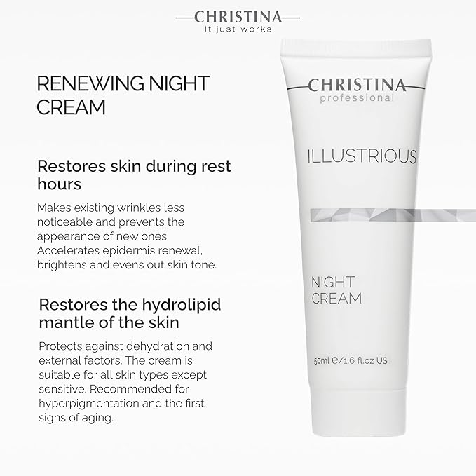 -CHRISTINA- Illustrious Night Cream with Retinol and Vitamin E | Night Cream for Face Rejuvenates and Moisturizes the Skin | Suitable for All Skin Types 50ml / 1.7 fl.oz