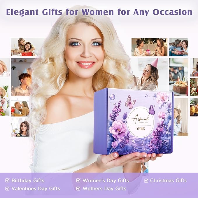 YFONG 8 Pcs Luxury Spa Gift Set for Women, Relaxing Happy Birthday Package for Mom Wife Her Best Friends Sister, Mothers Day Gifts Idea, 20 oz Tumbler – Ultimate Self-Care Get Well Soon Bundle Basket