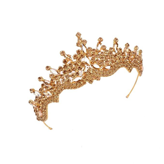 LIMELIA Women's Tiara for Henna Wedding Party|Glitter Hair Accessories for Bridal Birthday Pageant Prom Halloween Cos-play Christmas Party|Dence-Honey
