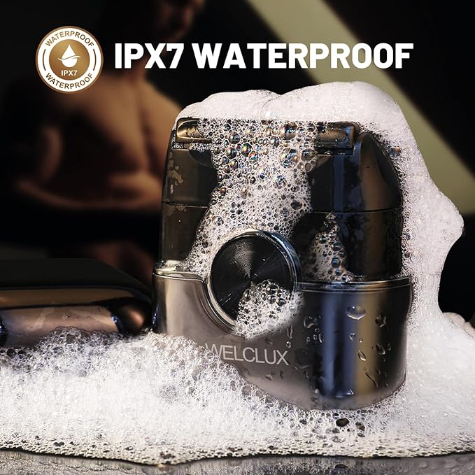 Men's Electric Foil Shaver - Upgraded Mini Electric Razor with 4 Floating Blades, Big LED Display, 2 Gears Adjustable, Face Shaver for Men with IPX7 Waterproof (Wet/Dry) & USB Type-C Rechargeable