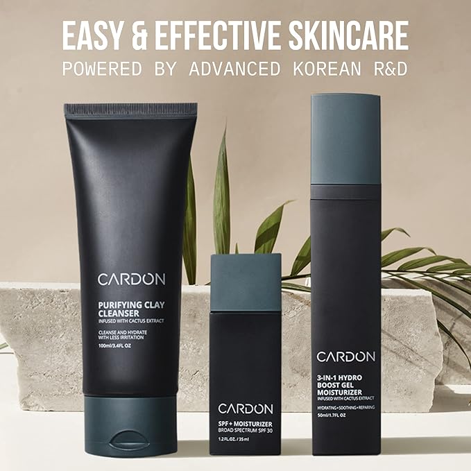 Cardon Men's SPF 30 Korean Sunscreen for Face, Facial Moisturizer With Sunblock, Anti-Aging Face Sunscreen, SPF Facial Moisturizer, Men's Skin Care Lotion with Cactus Extract (2 Bottles - 70ml)