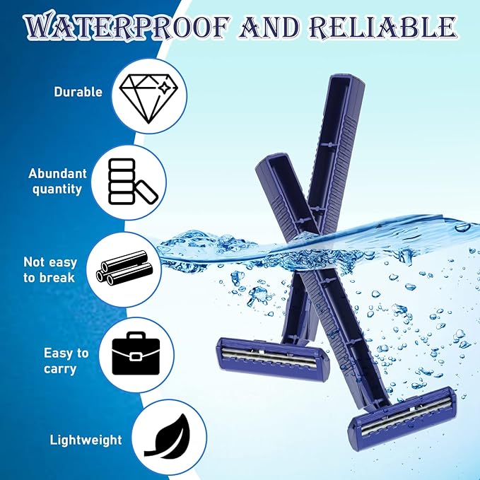 Chumia Twin Blade Razors for Men Stainless Steel Disposable Razors Men Bulk Plastic Shavers Multipurpose Portable Manual Disposable Shavers for Bathing Hotel Travel(1000 Pieces)