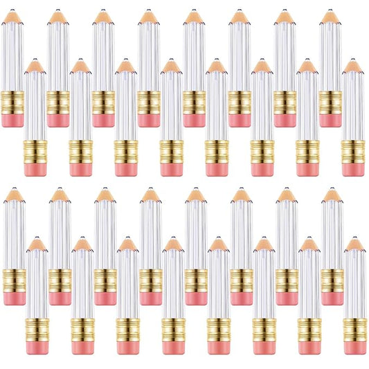 Blulu 48 Pcs 5 ml Pencil Lip Gloss Tube Empty, Gift for Graduation Teacher Appreciation, Pencil Lip Gloss Container Clear Refillable Tube for Women DIY Cosmetics