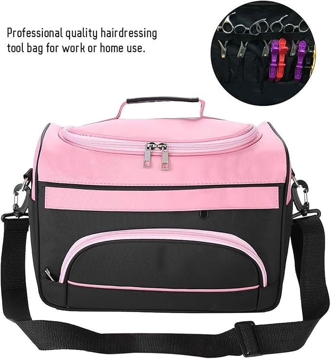 Petyoung Large Capacity Hairdressing Carrying Bag with Shoulder Strap,Professional Hairdressing Equipment Beauty Salon Tool Travel Storage Case,Portable Barber Toolkit Comb Scissors Clip Storage