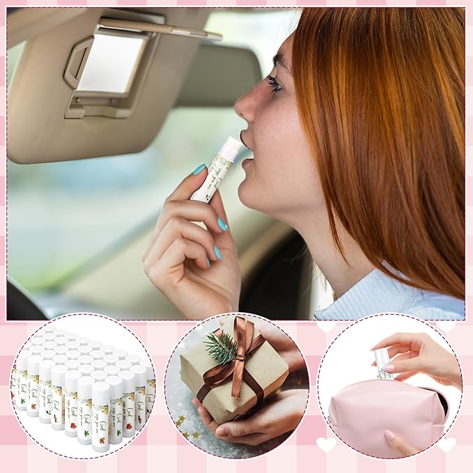 50 Pcs Lip Balm Bulk Christian Gift for Women Faith Religious Bible Verse Lip Balm Inspirational Gift Scripture Moisturizing Lip Care Product for Coworker Sister Teacher(Fresh)