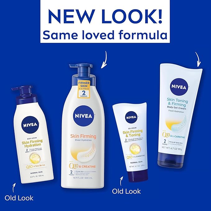 NIVEA Skin Firming Gifts for Mom, Includes Sheer Hydration Body Lotion (16.9 Fl Oz) and 6.7 Oz Skin Toning & Firming Body Gel-Cream