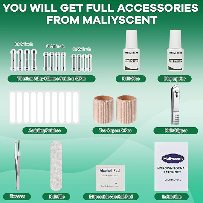 Titanium Alloy Ingrown Toenail Treatment New Version Ingrown Toenail Removal Tool Kit, Designed for Curved Nail Repair Big Toe Ingrown Toenail Corrector
