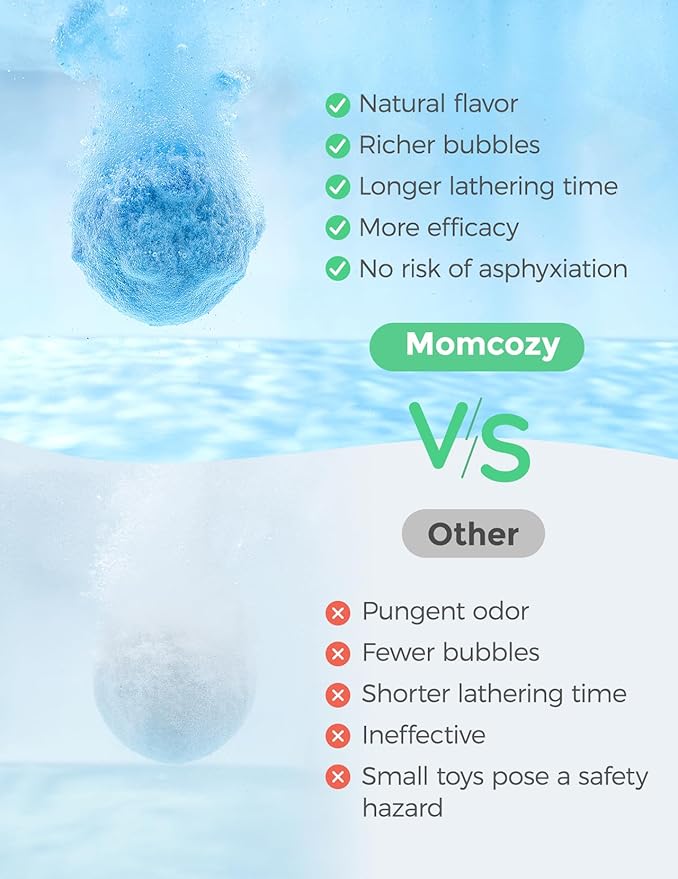 Momcozy Natural&Organic Essential Oil Bath Bombs,14 Pcs Bubble Bath Fizzy Balls with 7 Cute Animal Shapes,Bath Bombs Gift Set for Kids Girls Boys Toddler, Ideal Gift for Easter Egg, Bath Bomb Kit