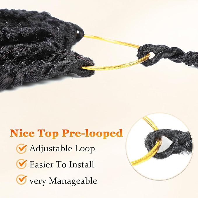 9 Packs Goddess Box Braids Crochet Hair Boho Crochet Box Braids With Curly Ends Crochet Hair For Black Women, 14 Inch Pre Looped Bohemian Crochet Box Braids Hair (14Inch 9 Packs,T99J530#)