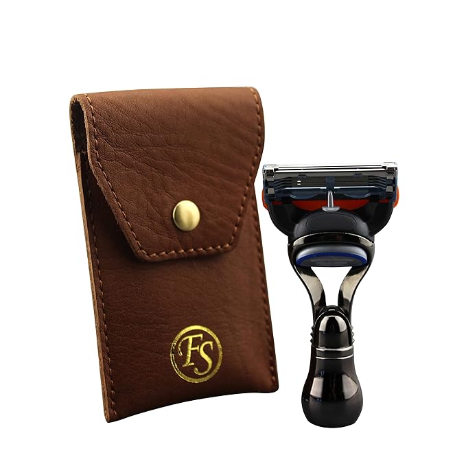 Men's Mini Handle Portable Travel Shaving Razor Wallet With Travel Case