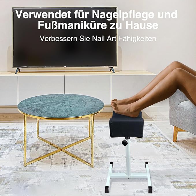 Pedicure Foot Rest,Height Adjustable Pedicure Chair,Non-Slip Pedicure Stool for Massage Office or Home,Black