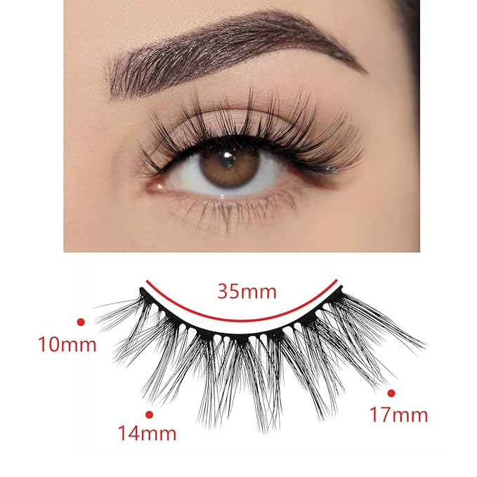 FARRED Wholesale Faux Mink Lashes 30 Pairs 3D A04 Medium Length Vegan Eyelashes Fluffy Volume Strip Lashes Bulk Fake Mixed Natural Look 3D False Eyelashes (3D A04)