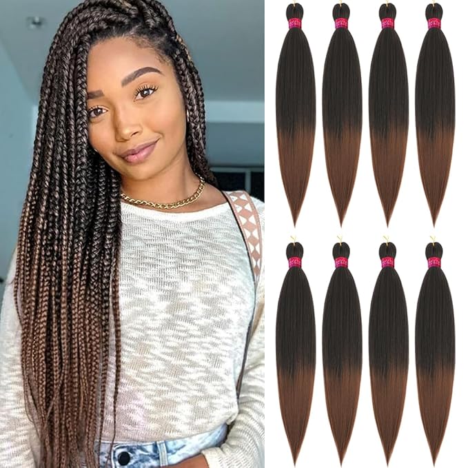 Pre-stretched Braiding Hair, Original Braid Hair Extensions, Hot Water Setting Crochet Hair Braids, Yaki Texture Easy Braiding Hair