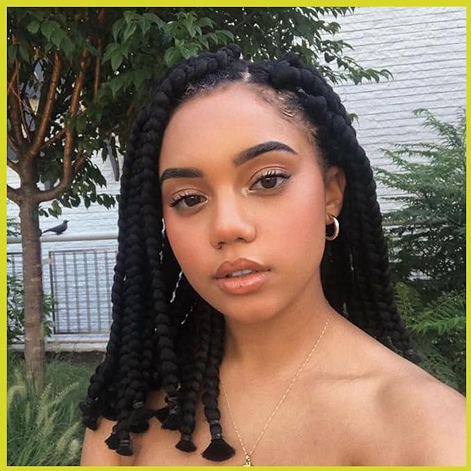 Pre-stretched Braiding Hair, Original Braid Hair Extensions, Hot Water Setting Crochet Hair Braids, Yaki Texture Easy Braiding Hair (14''-pack of 8, 1b)…