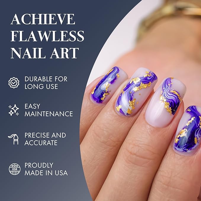 Kolinsky brush set 100% Pure Kolinsky Acrylic Nail Brush by Joya Mia Nail Art set brush Polish Brush Nail Tool (SET, Black)