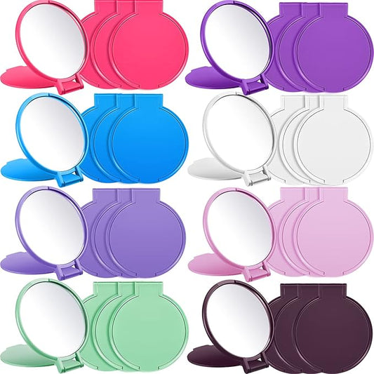 Jetec 80 Pieces Compact Mirrors Bulk Small Folding Round Mirror Vintage Portable Pocket Makeup Travel Gifts for Women Party Favors Daily Use