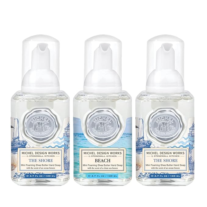Michel Design Works Mini Foaming Soap 3-Pack Set (2 The Shore, 1 Beach)