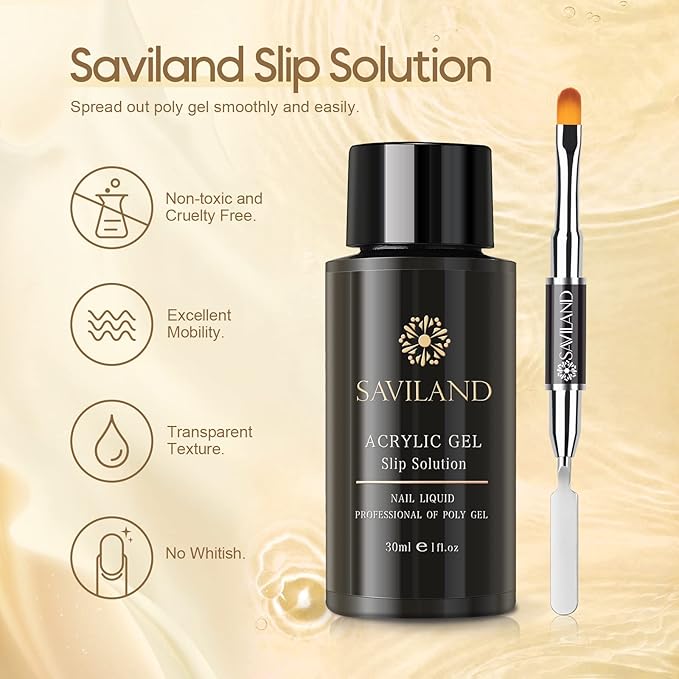 Saviland Poly Nail Gel Kit 7 Colors Glitter Red Nudes Poly Nail Extension Gel Kit Builder Nail Gel Poly Gel Nail Enhancement Manicure Kit for Professional and Starter