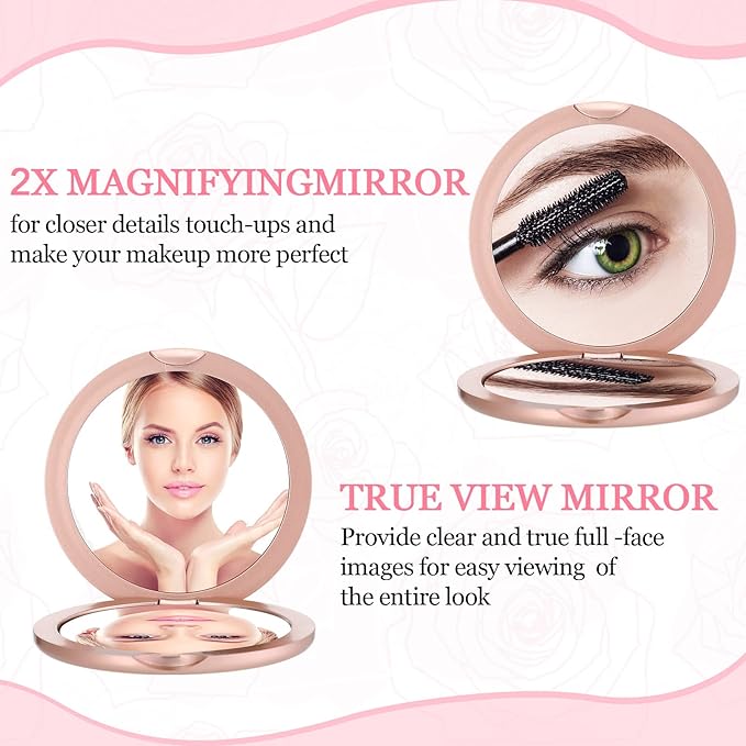 Tatuo 24 Set Sometimes You Forget Your Beautiful Compact Mirror Bulk Inspirational Appreciation Gifts for Women Pocket Makeup Mirrors for Mom Bachelorette Bridal Party Souvenir Gifts