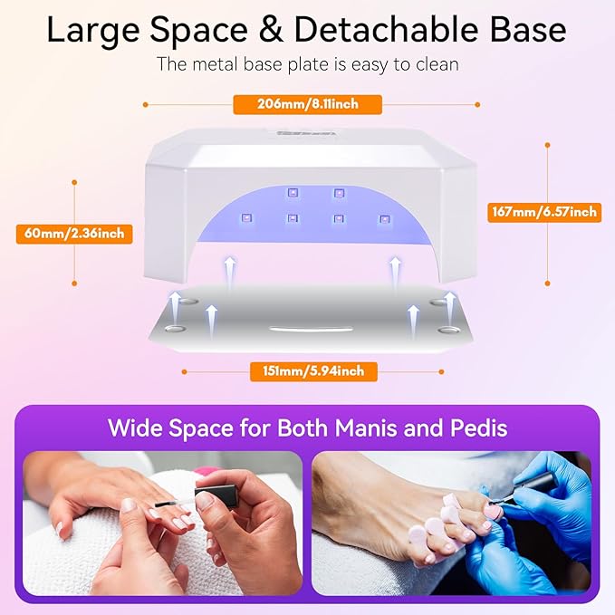 Makartt UV Nail Lamp, LED Light for Gel Polish 36W Nails Curing Dryer with 4 Timer Setting Display Auto Sensor, Professional Flash Cure Lamp for Salon & Home