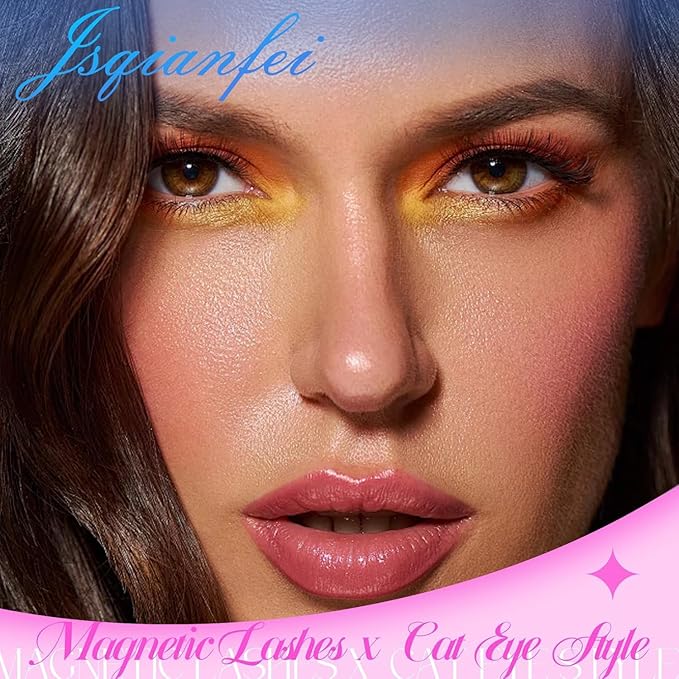 Magnetic Eyelashes with Applicator,2025 New Reusable Magnetic Eyelashes Natural Look No Glue or Liner Needed,Upgraded Soft Lashes for Daily Use(Natural+Natural)