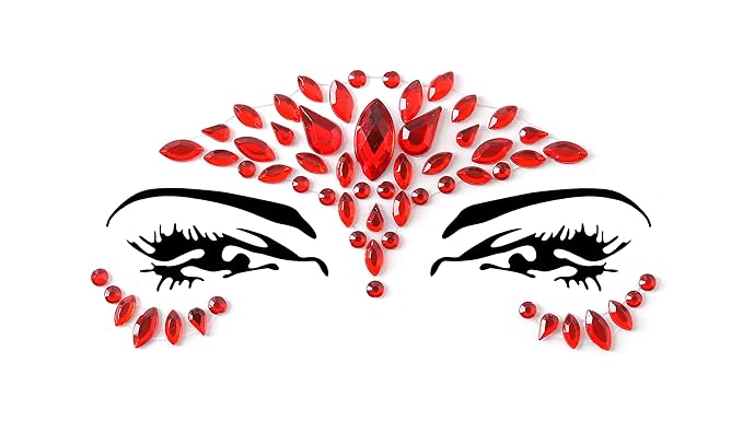 Face Gems Adhesive Glitter Jewel Tattoo Sticker Festival Gems Rave Party Body Make Up (9 PCS Z9ZAKMIX-C)