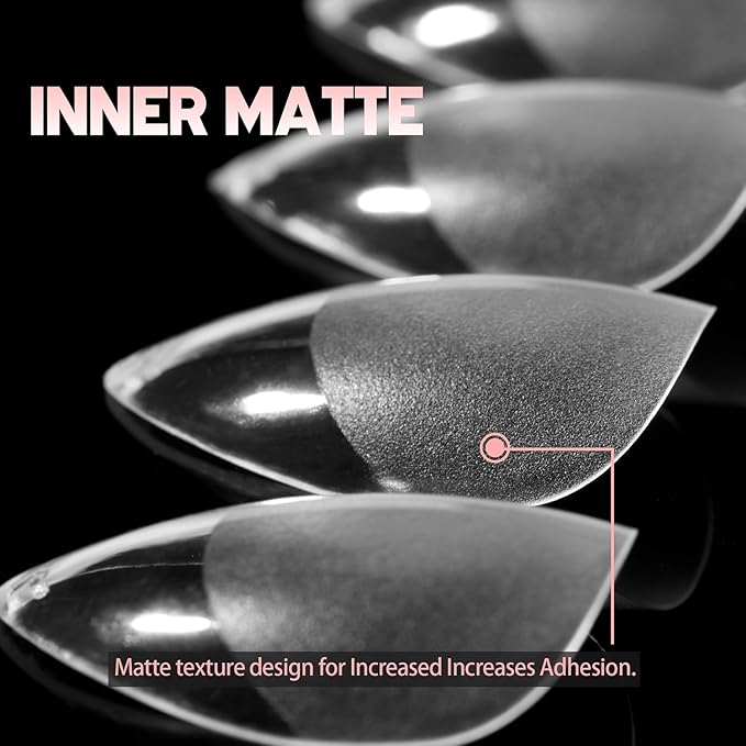 Short Almond Gel Nail Tips, 240pcs Soft Acrylic Fake Nails, 12 Sizes Half Matte Pre-shape Full Cover False Nail Tips Press on Nails Tips Set for Nail Extension Salon DIY